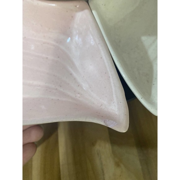Pink White Speckled VINTAGE Mid Century MCM Chip Dip Lazy Susan Pedestal Set - Picture 5 of 7